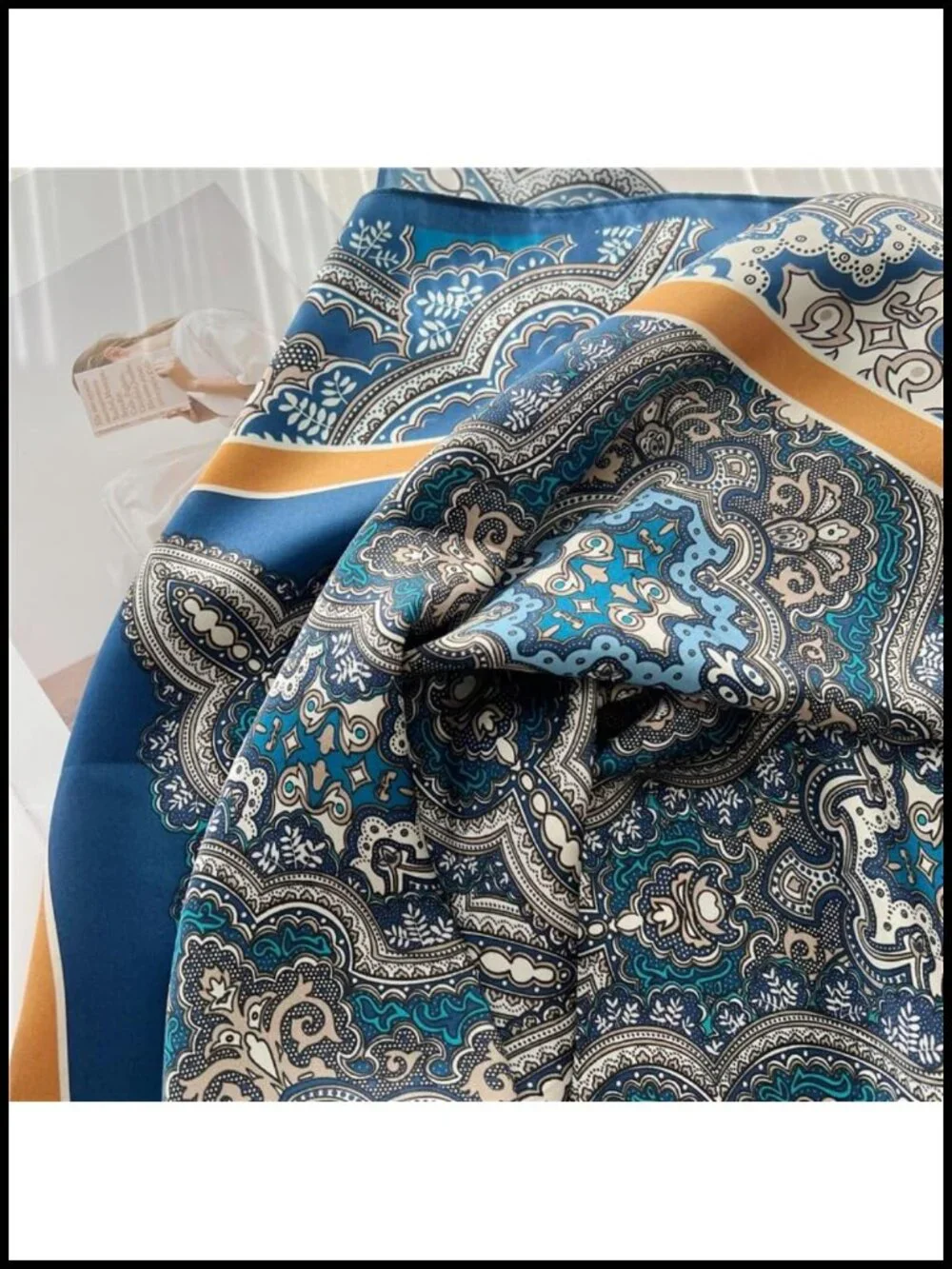100% Pure Mulberry Silk Scarf 35x35 Large Square Lightweight Headscarf Hair
